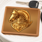 Knight's Order Horse Embossed Look Genuine Leather Wallet – Medieval Fantasy Gift for Men