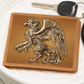Heraldry Griffin Embossed Look Genuine Leather Wallet – Medieval Fantasy Gift for Men
