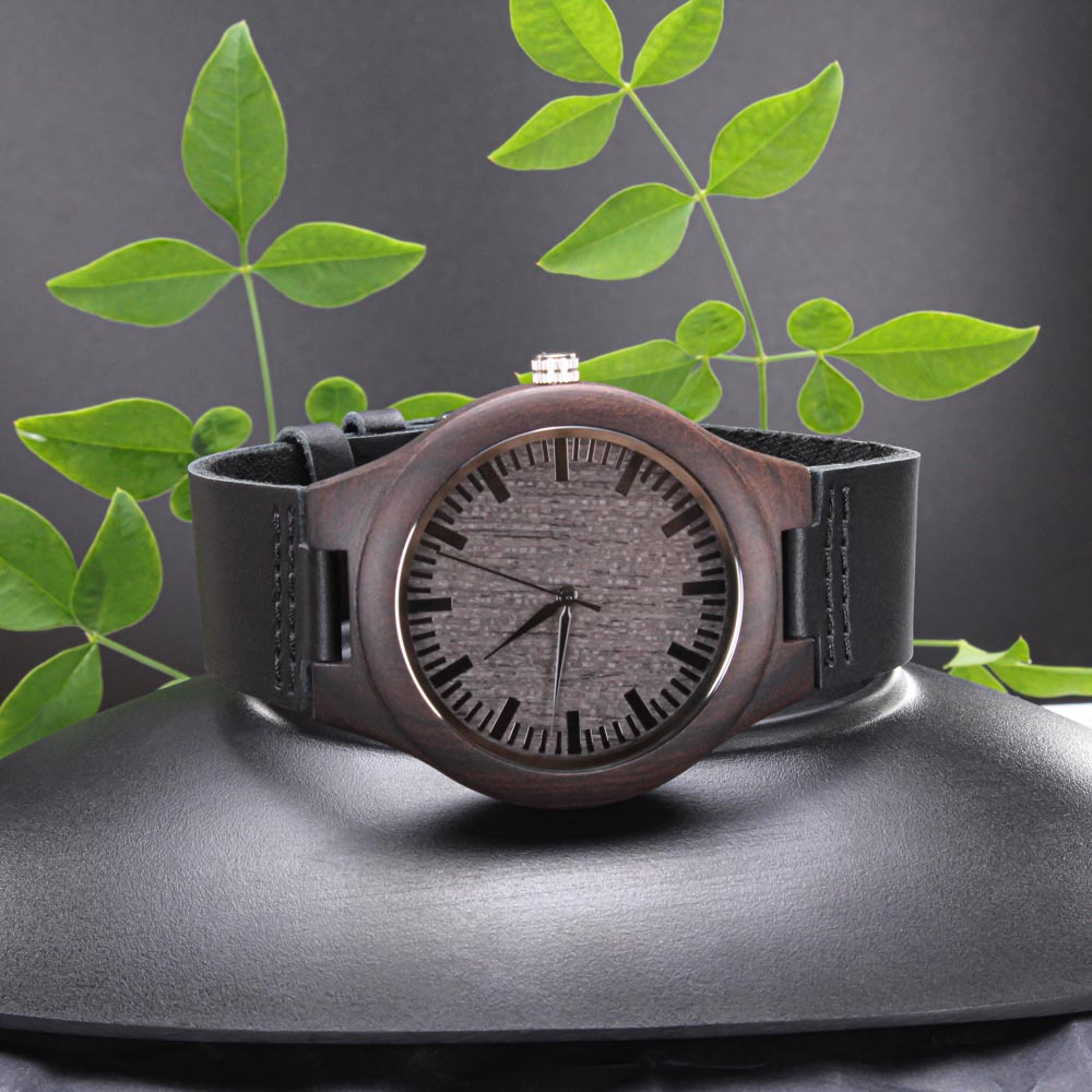 You Are Timeless Engraved Wooden Watch – Infinity Symbol Gift for Dad or Boyfriend | Keepsake Timepiece with Meaningful Message