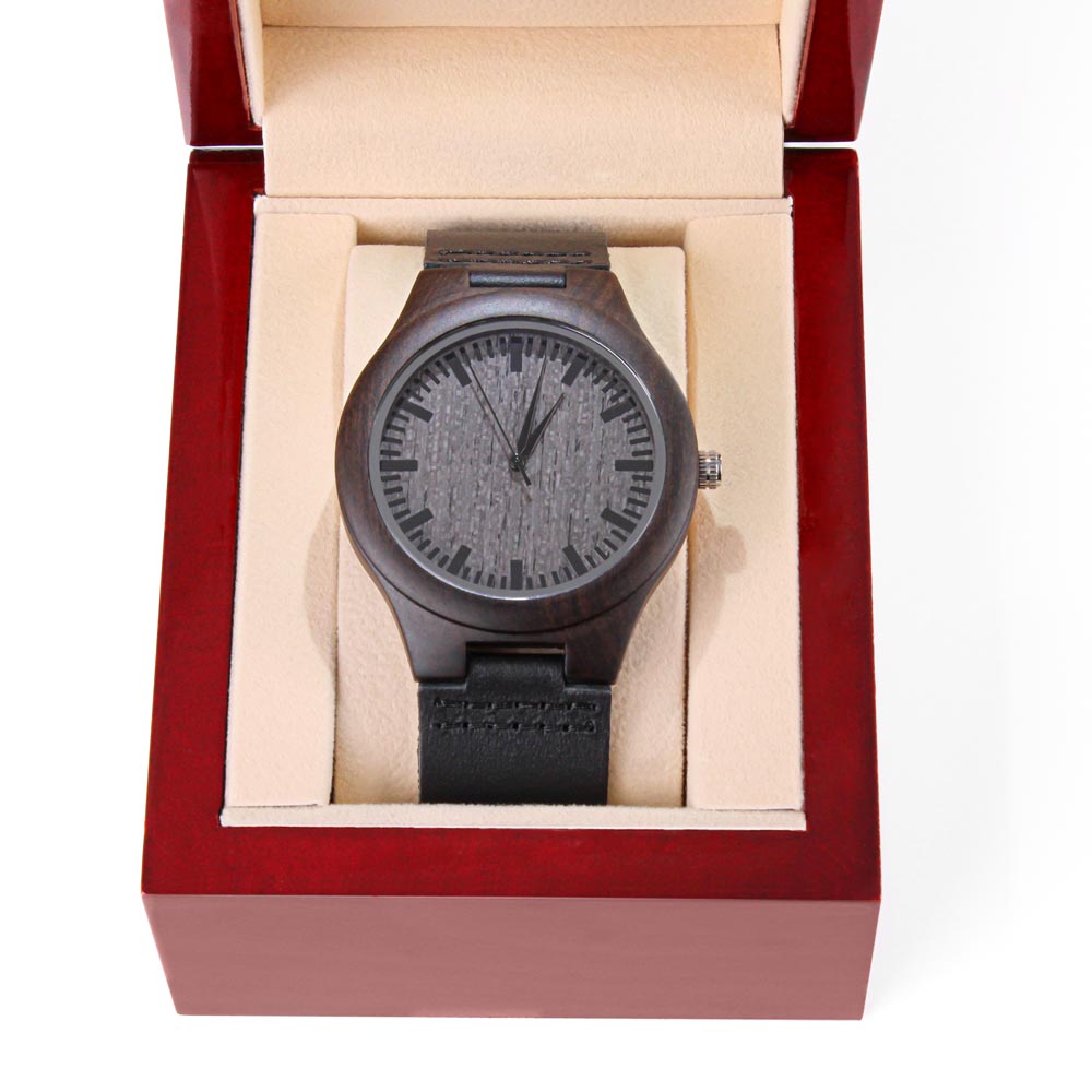 You Are Timeless Engraved Wooden Watch – Infinity Symbol Gift for Dad or Boyfriend | Keepsake Timepiece with Meaningful Message