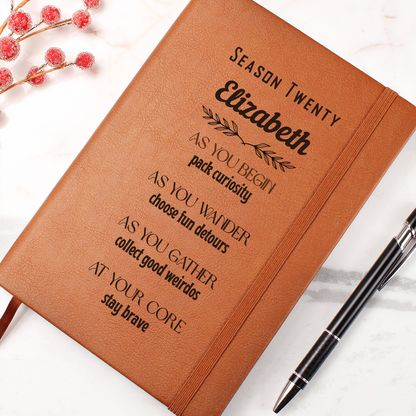 Inspirational Personalized Vegan Leather Journal – Season Twenty