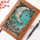 Moon Goddess Vegan Leather Journal – Fantasy Celestial Engraved Look Notebook