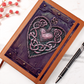 Celtic Heart Knotwork Vegan Leather Journal – Fantasy Medieval Engraved Look Notebook