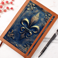 Fleur-de-Lis Vegan Leather Journal – Medieval Fantasy Engraved Look Notebook