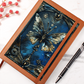 Celestial Butterfly Vegan Leather Journal – Fantasy Engraved Look Notebook