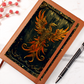 Phoenix Rising Vegan Leather Journal – Fantasy Engraved Look Notebook for RPG & Writers