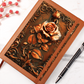Enchanted Rose Vegan Leather Journal – Fantasy Medieval Engraved Look Notebook