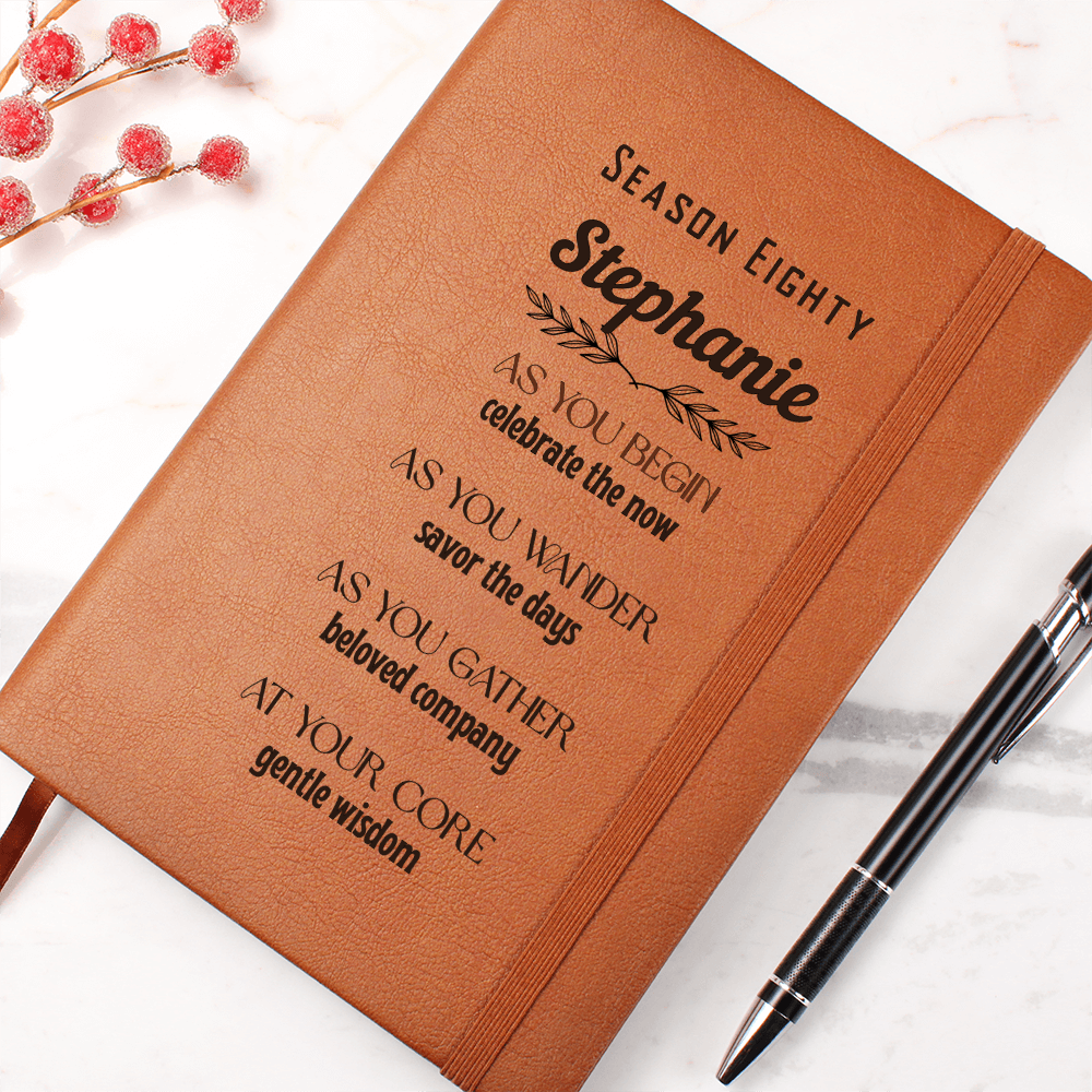 Inspirational Personalized Vegan Leather Journal – Season Eighty