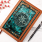 Celestial Compass Vegan Leather Journal – Arcane Fantasy RPG Engraved Look Notebook