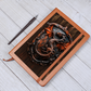Dragon Emblem Vegan Leather Journal – Fantasy Medieval RPG Engraved Look Notebook