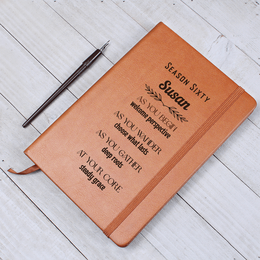 Inspirational Personalized Vegan Leather Journal – Season Sixty