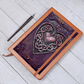 Celtic Heart Knotwork Vegan Leather Journal – Fantasy Medieval Engraved Look Notebook