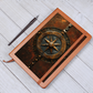 Compass Rose Vegan Leather Journal – Medieval Explorer Fantasy RPG Notebook