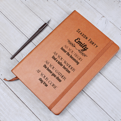Inspirational Personalized Vegan Leather Journal – Season Forty