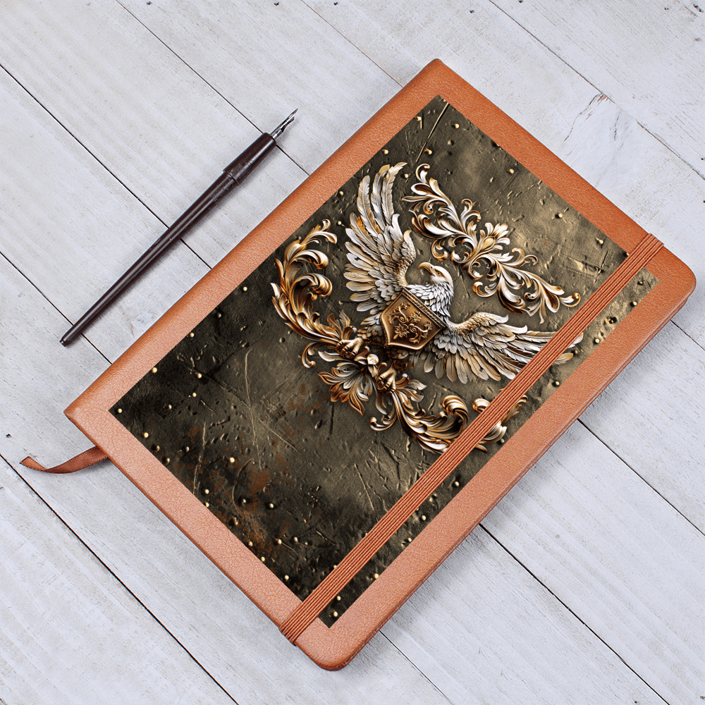 Heraldry Embossed Look Eagle Journal – Medieval Fantasy Notebook