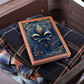 Fleur-de-Lis Vegan Leather Journal – Medieval Fantasy Engraved Look Notebook