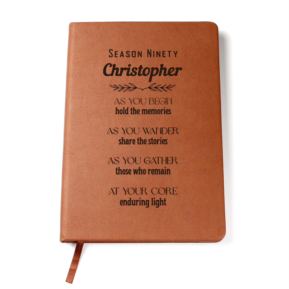 Inspirational Personalized Vegan Leather Journal – Season Ninety