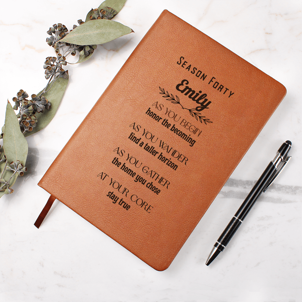Inspirational Personalized Vegan Leather Journal – Season Forty