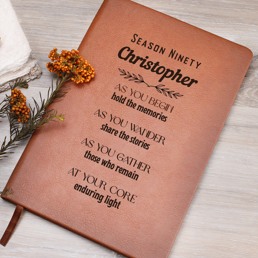 Inspirational Personalized Vegan Leather Journal – Season Ninety