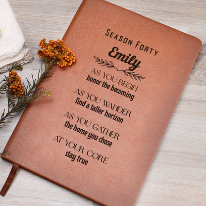 Inspirational Personalized Vegan Leather Journal – Season Forty