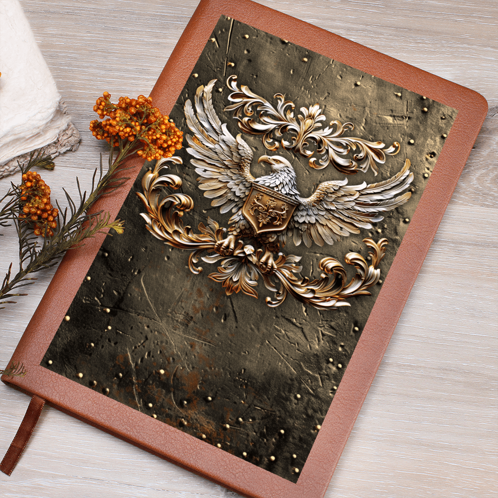 Heraldry Embossed Look Eagle Journal – Medieval Fantasy Notebook