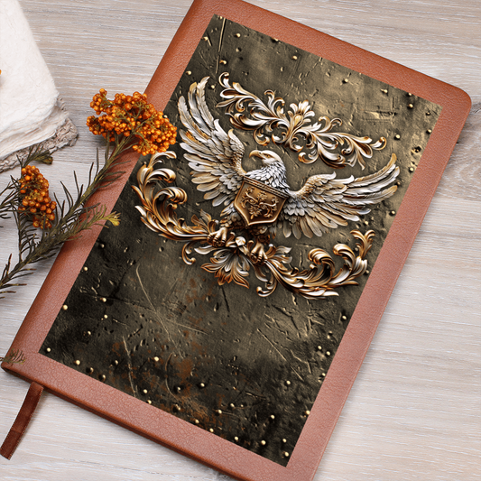 Heraldry Embossed Look Eagle Journal – Medieval Fantasy Notebook