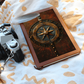 Compass Rose Vegan Leather Journal – Medieval Explorer Fantasy RPG Notebook
