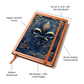Fleur-de-Lis Vegan Leather Journal – Medieval Fantasy Engraved Look Notebook