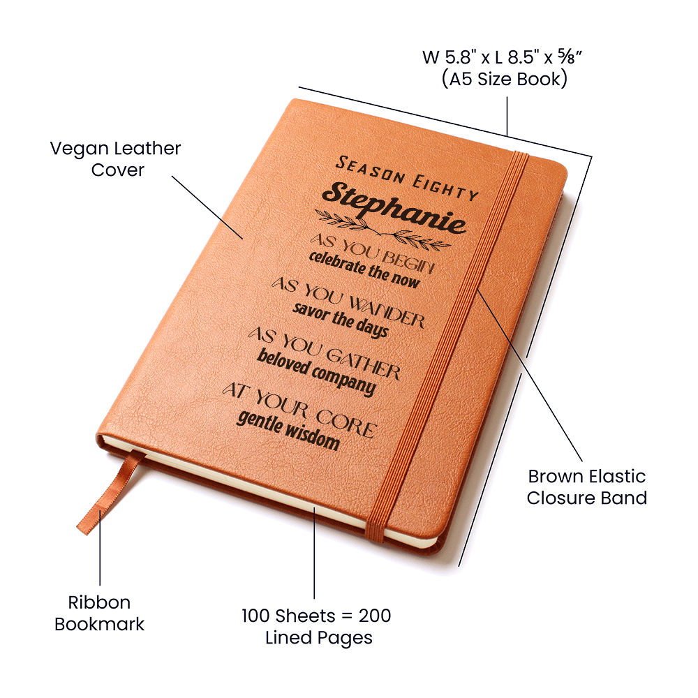 Inspirational Personalized Vegan Leather Journal – Season Eighty