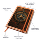 Compass Rose Vegan Leather Journal – Medieval Explorer Fantasy RPG Notebook