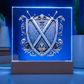 Armory Embossed Look Crossed Swords Plaque – Medieval Fantasy Crest Light Panel