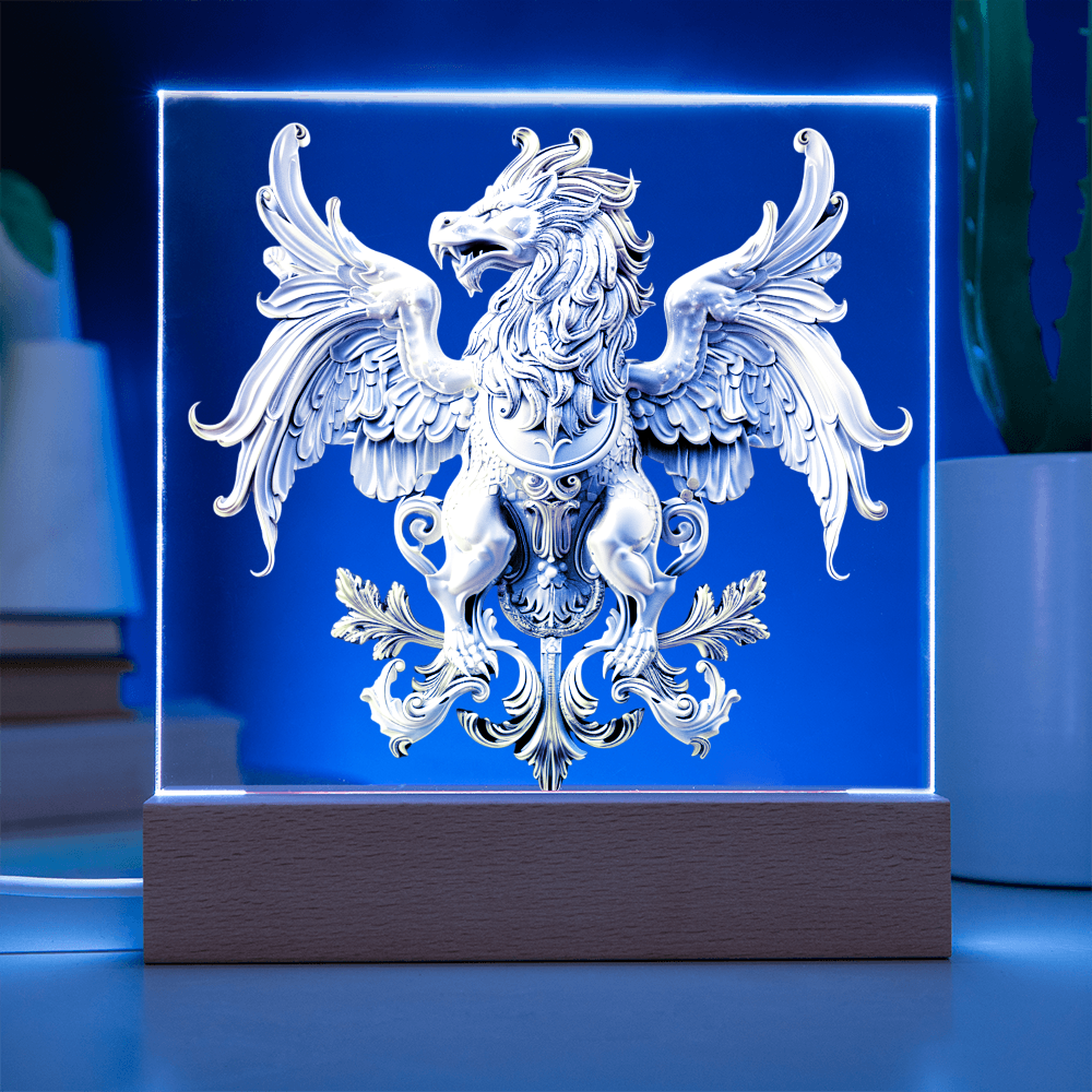Heraldry Embossed Look Griffin Plaque – Regal Fantasy Light Panel