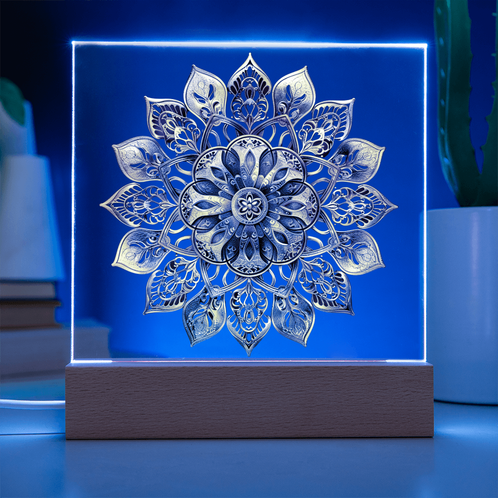 Arcane Embossed Look Mandala Plaque – Mystical Fantasy Light Panel