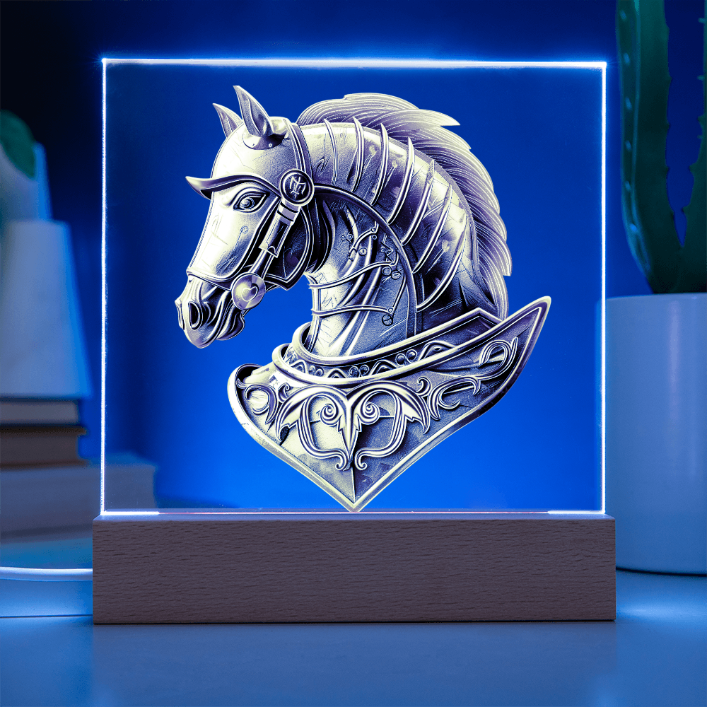 Knight’s Order Embossed Look Warhorse Plaque – Mystical Fantasy Light Panel