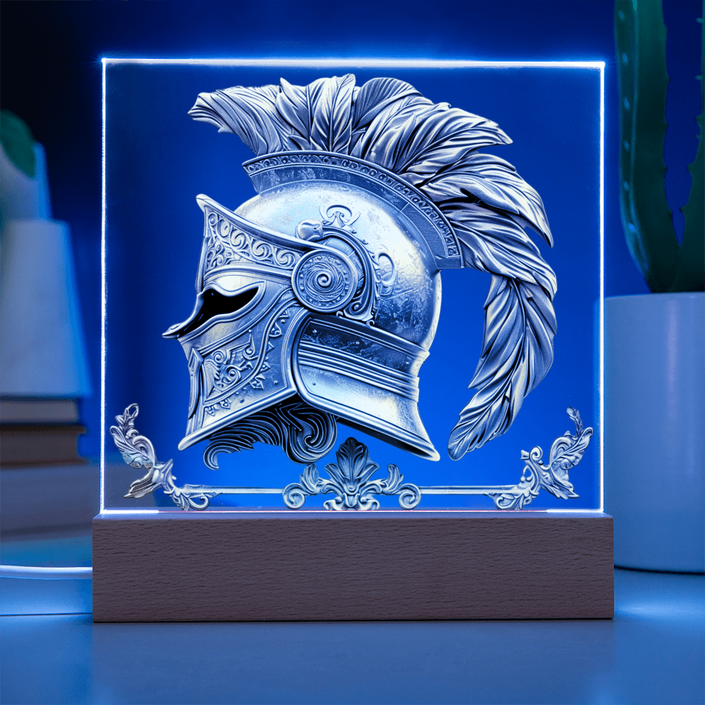 Armory Embossed Look Knight's Helm Plaque – Medieval Fantasy Light Panel