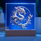 Heraldry Embossed-Look Dragon Plaque – Fantasy Crest Light Panel