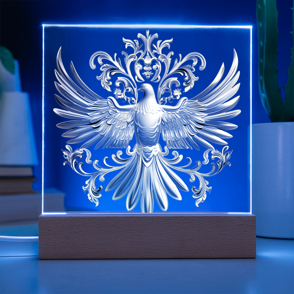 Knight's Order Embossed Look Dove Plaque – Mystical Fantasy Light Panel