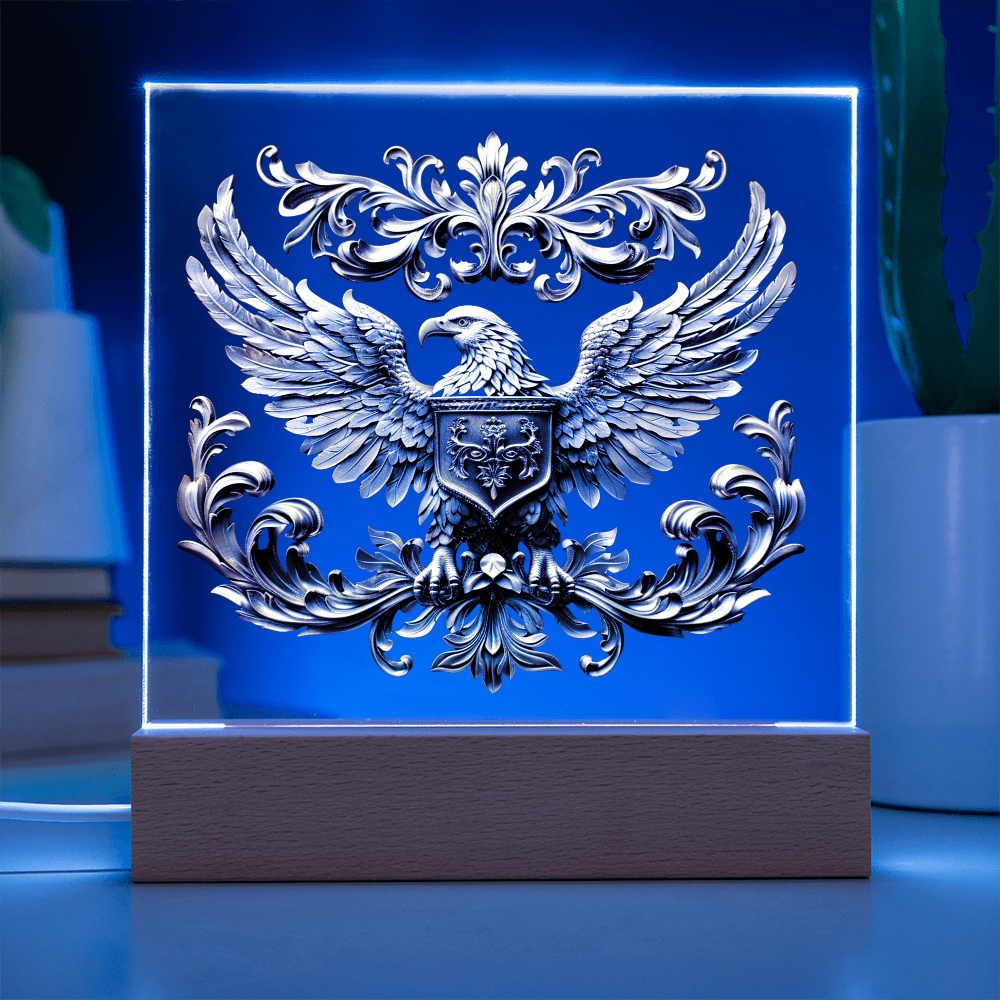 Heraldry Embossed Look Eagle Plaque – Regal Crest Fantasy Light Panel