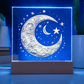 Arcane Embossed Look Crescent Moon Plaque – Mystical Fantasy Light Panel