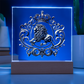 Heraldry Embossed Lion Crest Plaque – Regal Fantasy Light Panel