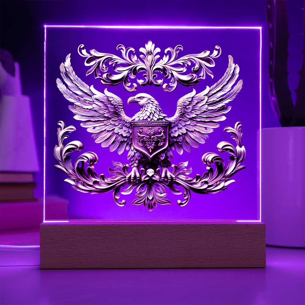 Heraldry Embossed Look Eagle Plaque – Regal Crest Fantasy Light Panel