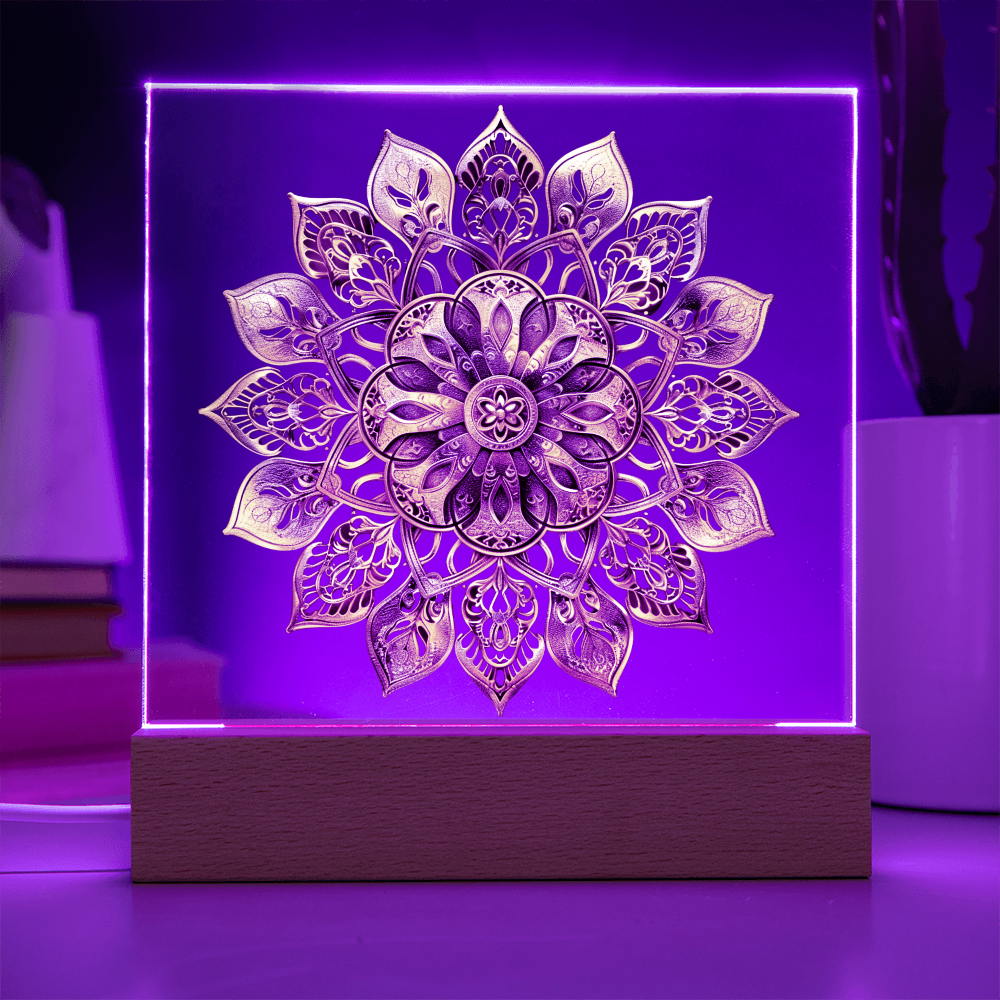 Arcane Embossed Look Mandala Plaque – Mystical Fantasy Light Panel