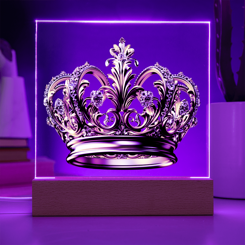 Knight’s Order Embossed Look Crown Plaque – Mystical Fantasy Light Panel