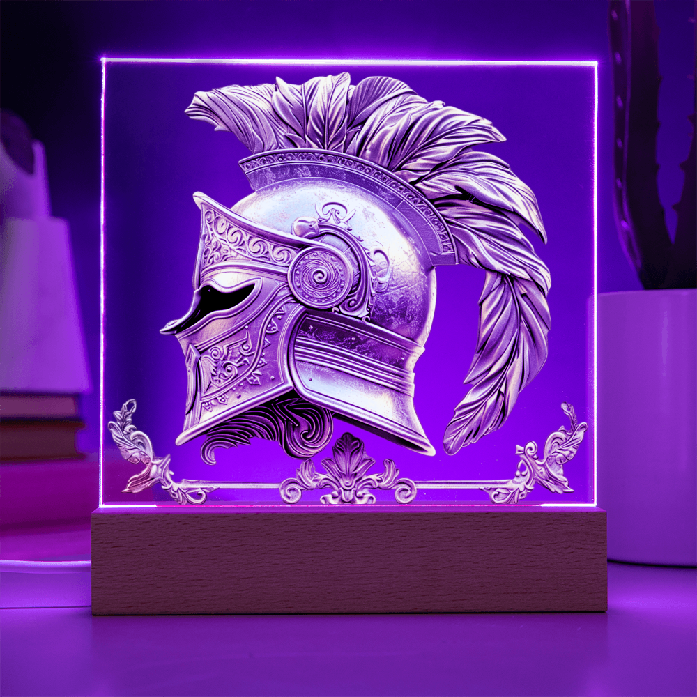 Armory Embossed Look Knight's Helm Plaque – Medieval Fantasy Light Panel