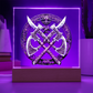 Armory Embossed Look Crossed Axes Plaque – Medieval Fantasy Light Panel