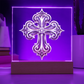 Knight’s Order Embossed Look Cross Plaque – Mystical Fantasy Light Panel
