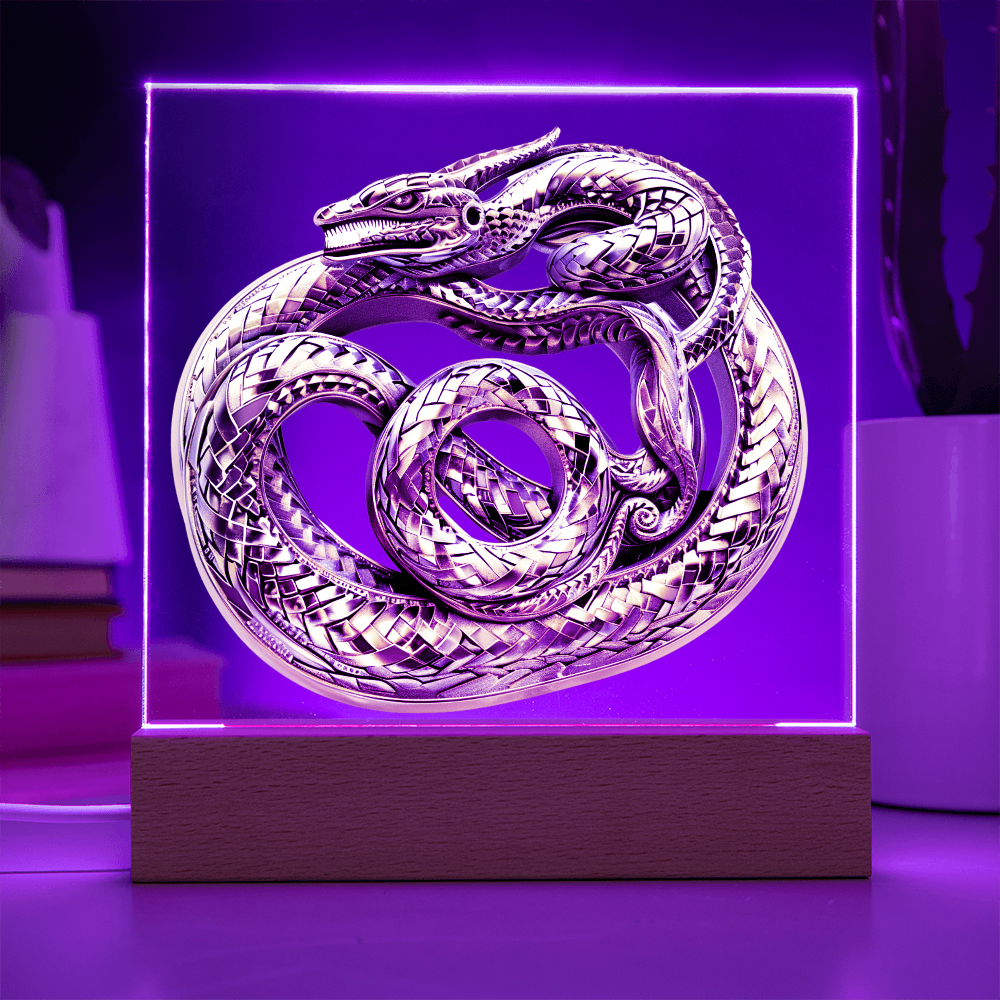 Arcane Embossed Look Serpent Plaque – Mystical Fantasy Light Panel