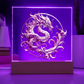 Heraldry Embossed-Look Dragon Plaque – Fantasy Crest Light Panel