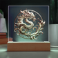 Heraldry Embossed-Look Dragon Plaque – Fantasy Crest Light Panel