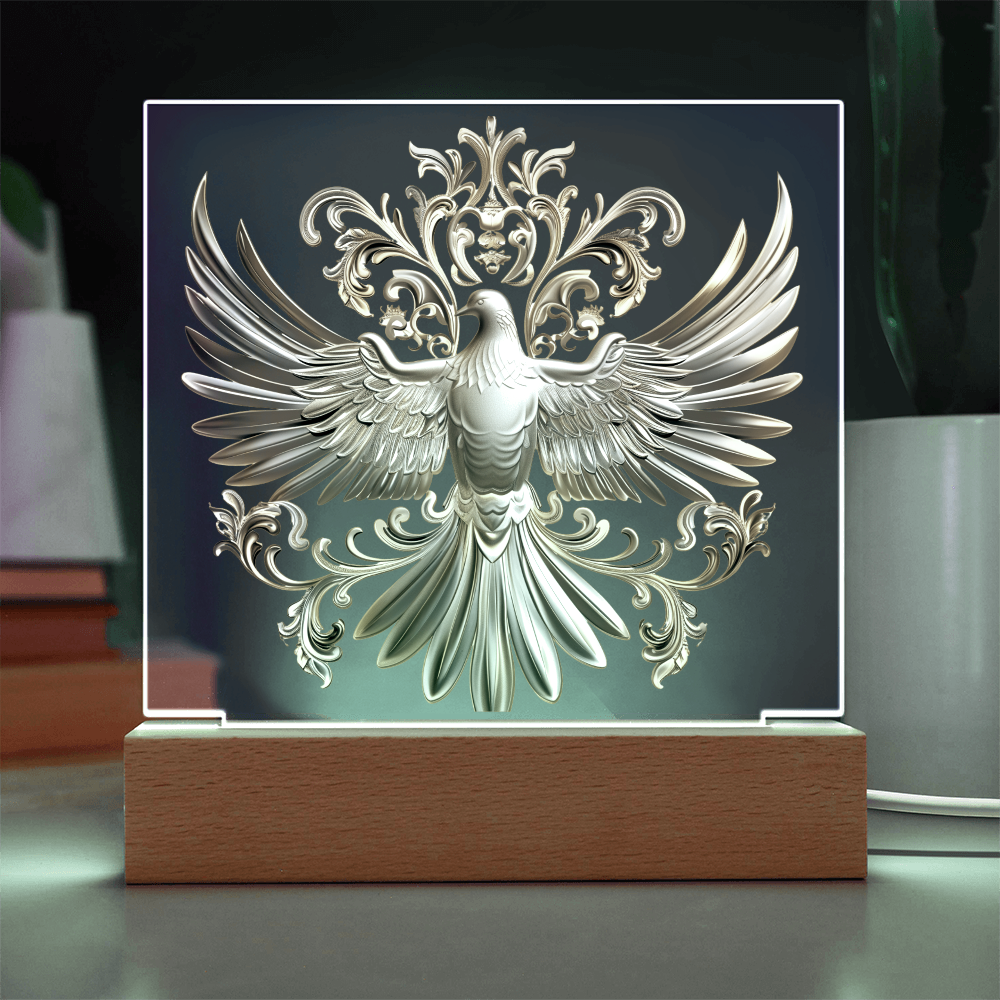 Knight's Order Embossed Look Dove Plaque – Mystical Fantasy Light Panel